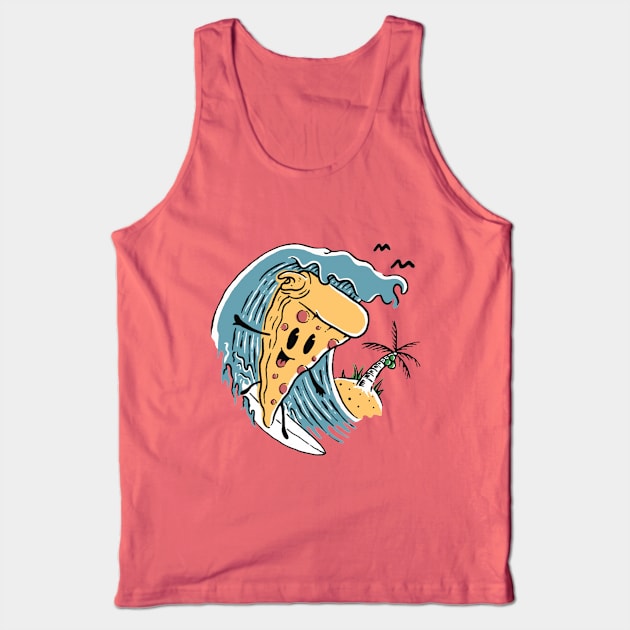 Surfing With Pizza Tank Top by elzammar